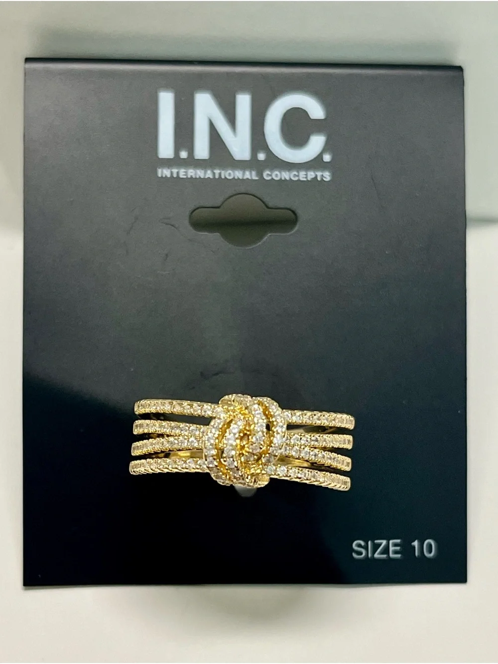 I.N.C. International Concepts Pavé Knotted Multi-Row Band Ring